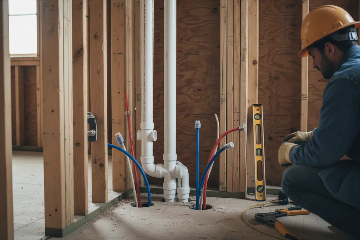 Drain and supply rough-in during Garbage Disposal Repair in Valley